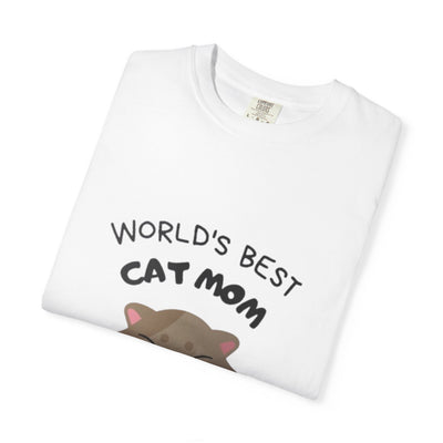 World's Best Cat Mom T-Shirt, Cute Cat Gift, Animal Lover Tee, Cat Mom Apparel, Funny T-Shirt for Pet Owners, Cat Themed Gift