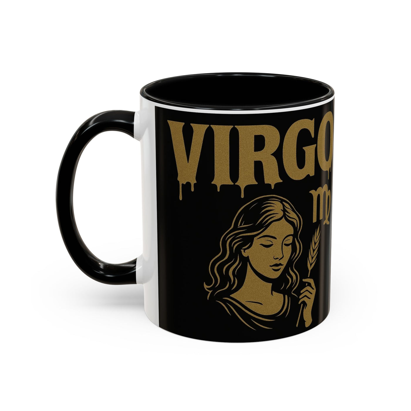 Astrology Virgo Coffee Mug, Zodiac Gift for Virgo Season, Horoscope Mug, Black and Gold Mugs, Astrology Gifts