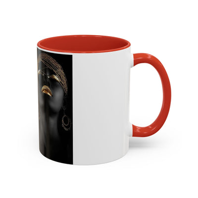 Elegant Black Woman Accent Coffee Mug - Afrocentric Home Decor, Unique Gift, Coffee Cup, Modern Kitchenware, Art Coffee Mug
