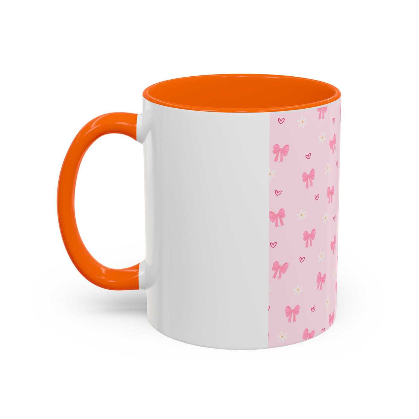 Cute Pink Bow Accent Coffee Mug for Kids, Birthday Gift, Mother's Day, Daily Use, Pastel Decor, Ceramic Tea Cup