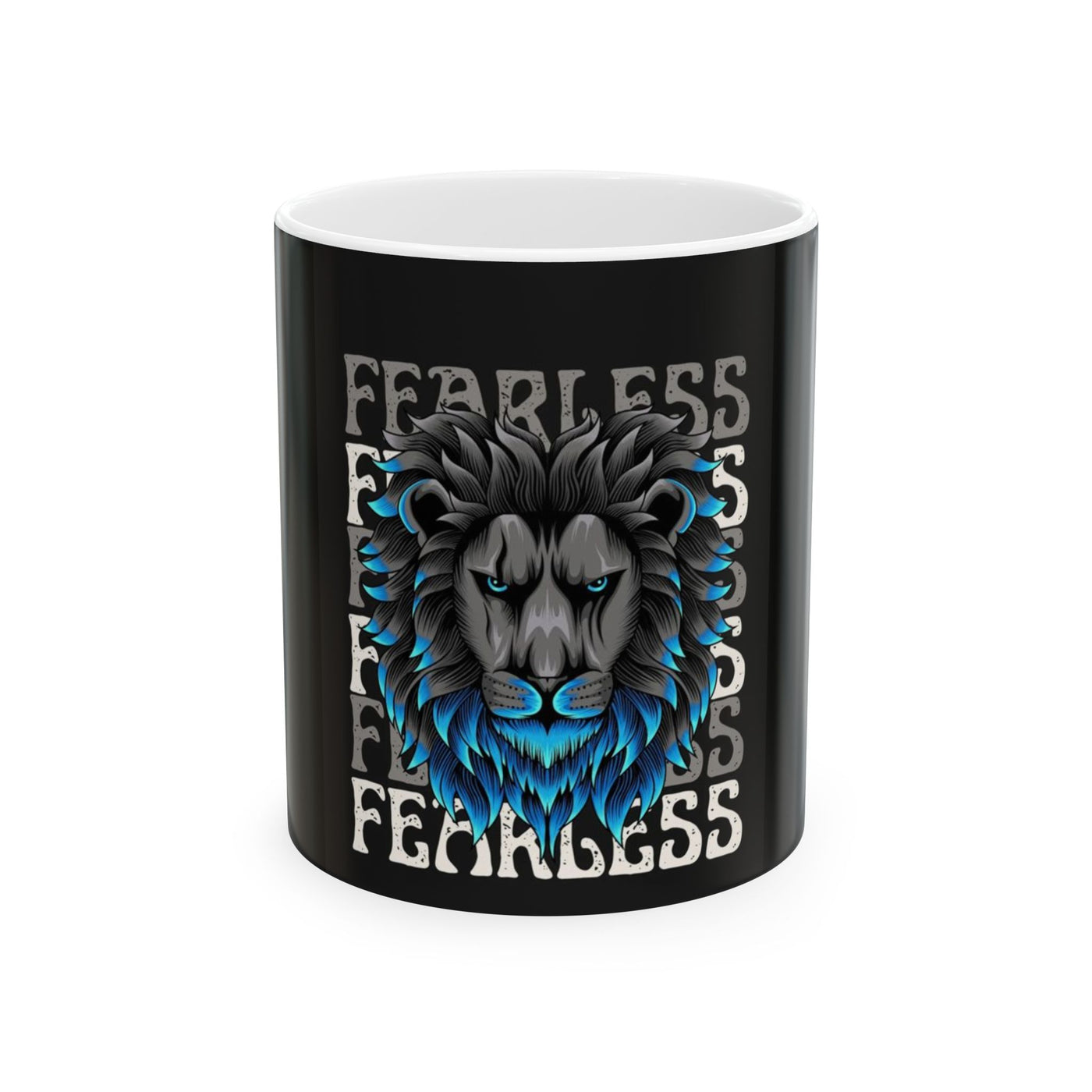 Fearless Lion Ceramic Mug - Perfect Gift for Animal Lovers, Motivational Mug, Home Decor, Unique Coffee Cup, Inspirational Gifts