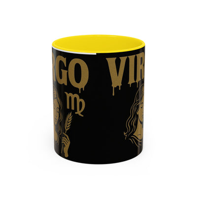 Astrology Virgo Coffee Mug, Zodiac Gift for Virgo Season, Horoscope Mug, Black and Gold Mugs, Astrology Gifts