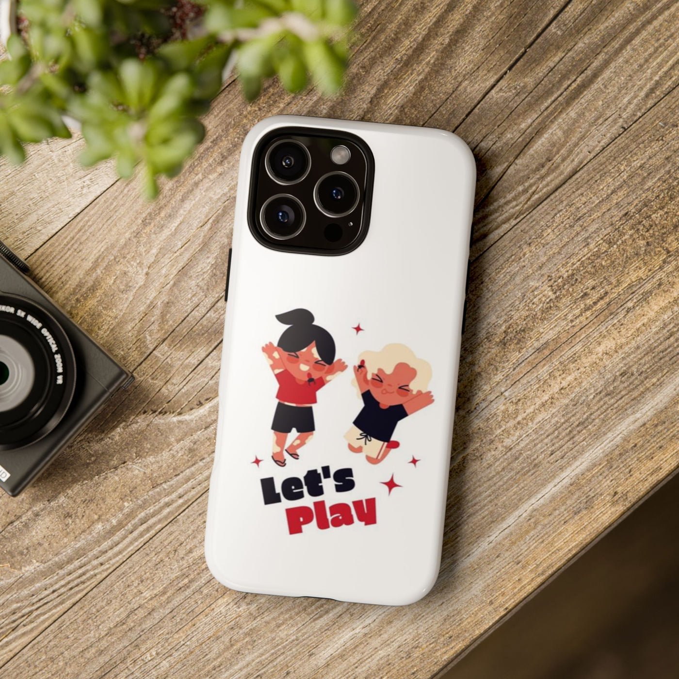 Let's Play Phone Case, Cute Kids Phone Holder, Fun Childrens Accessory, Playful Gift for Kids, Durable Tough Case