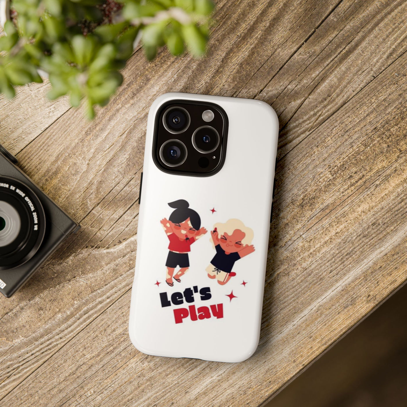 Let's Play Phone Case, Cute Kids Phone Holder, Fun Childrens Accessory, Playful Gift for Kids, Durable Tough Case
