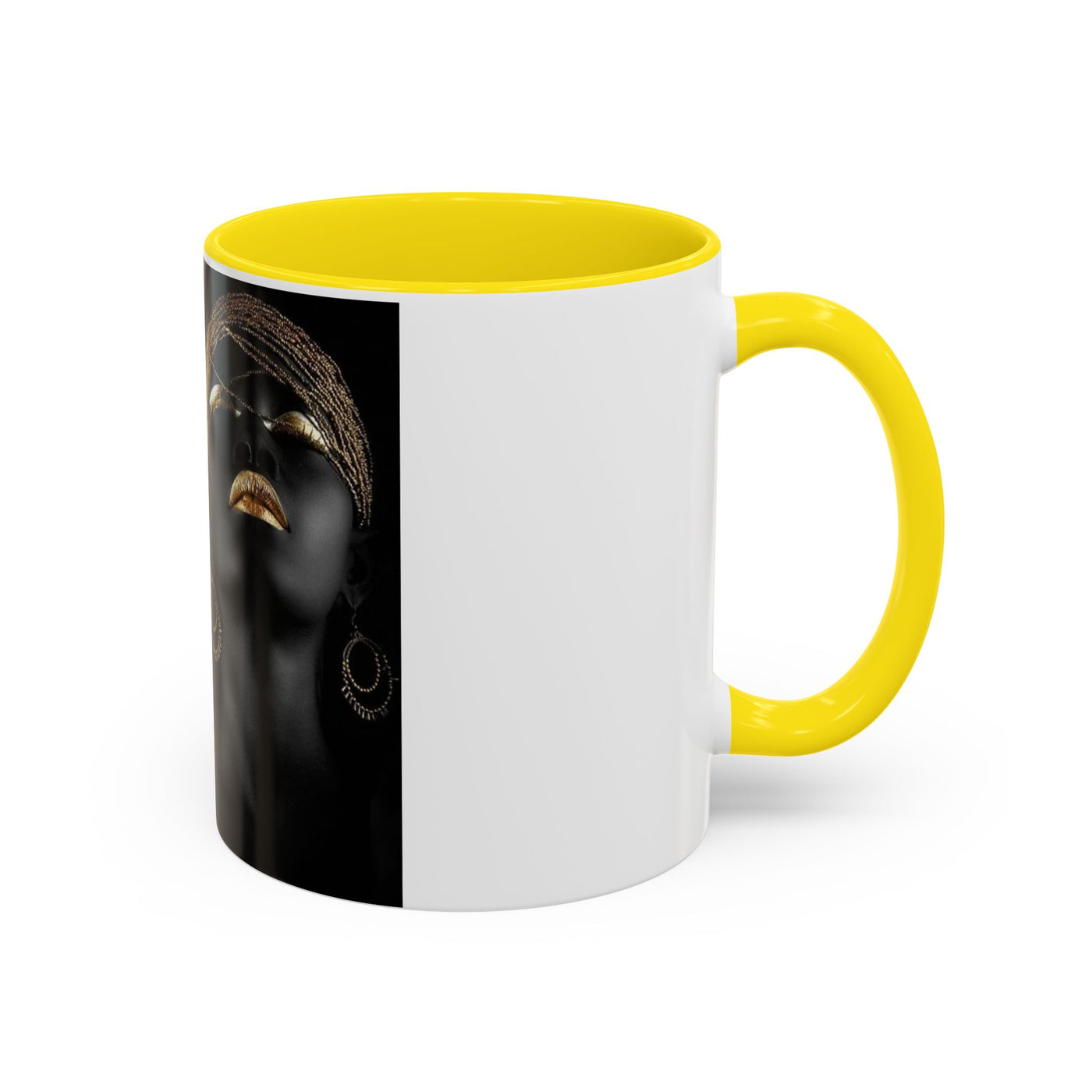 Elegant Black Woman Accent Coffee Mug - Afrocentric Home Decor, Unique Gift, Coffee Cup, Modern Kitchenware, Art Coffee Mug