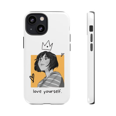 Phone Case with Inspirational Design - Love Yourself, Gift for Friends, Motivational Quote, Cute Phone Cover, Self-love Reminder