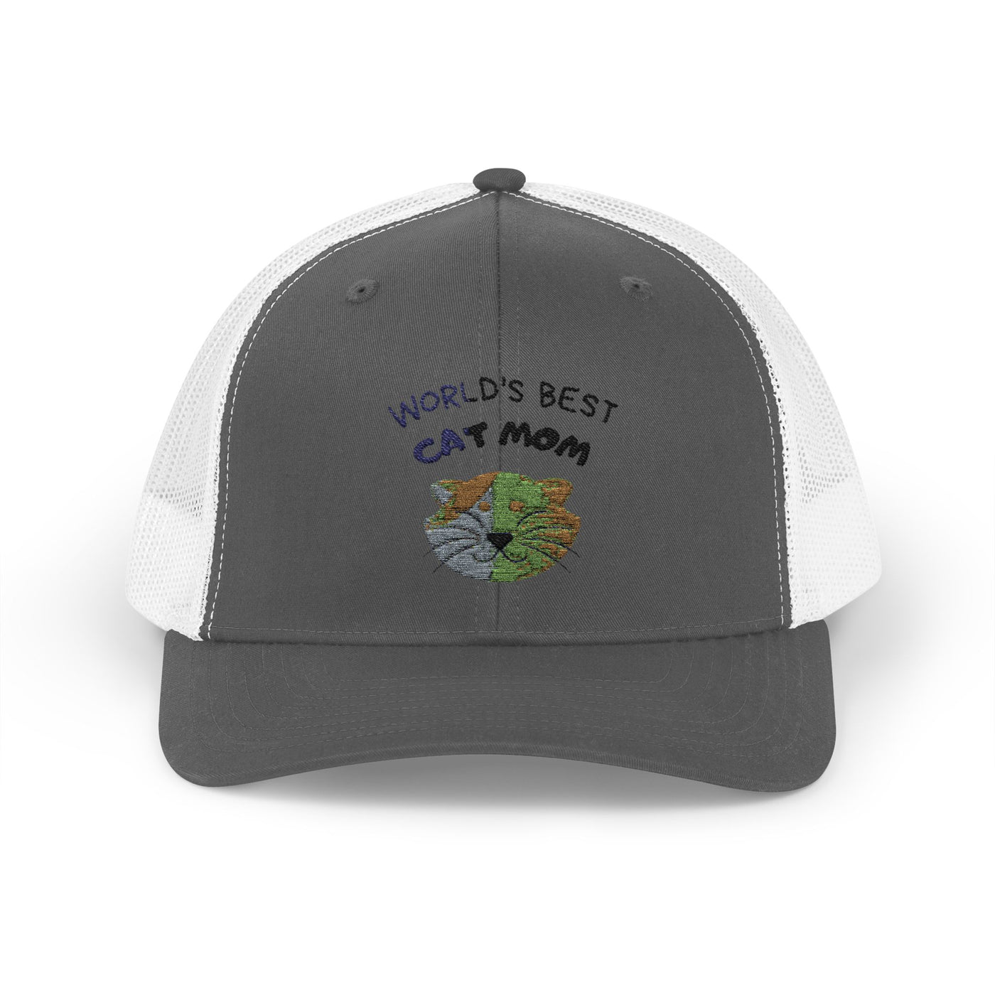 World's Best Cat Mom Snapback Trucker Cap | Perfect Gift for Cat Lovers, Adjustable Cap, Stylish Headwear, Fun Accessories